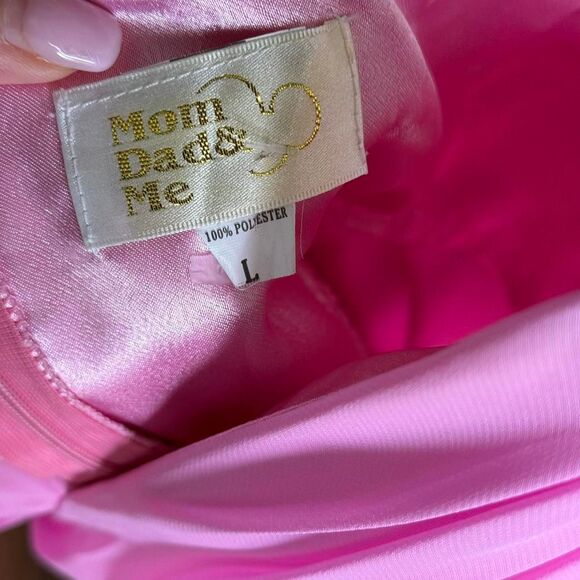 Y2K Pink Satin Babydoll Mini Dress | Beaded Lace Slip | Fairycore Balletcore (L) - Picture 7 of 8